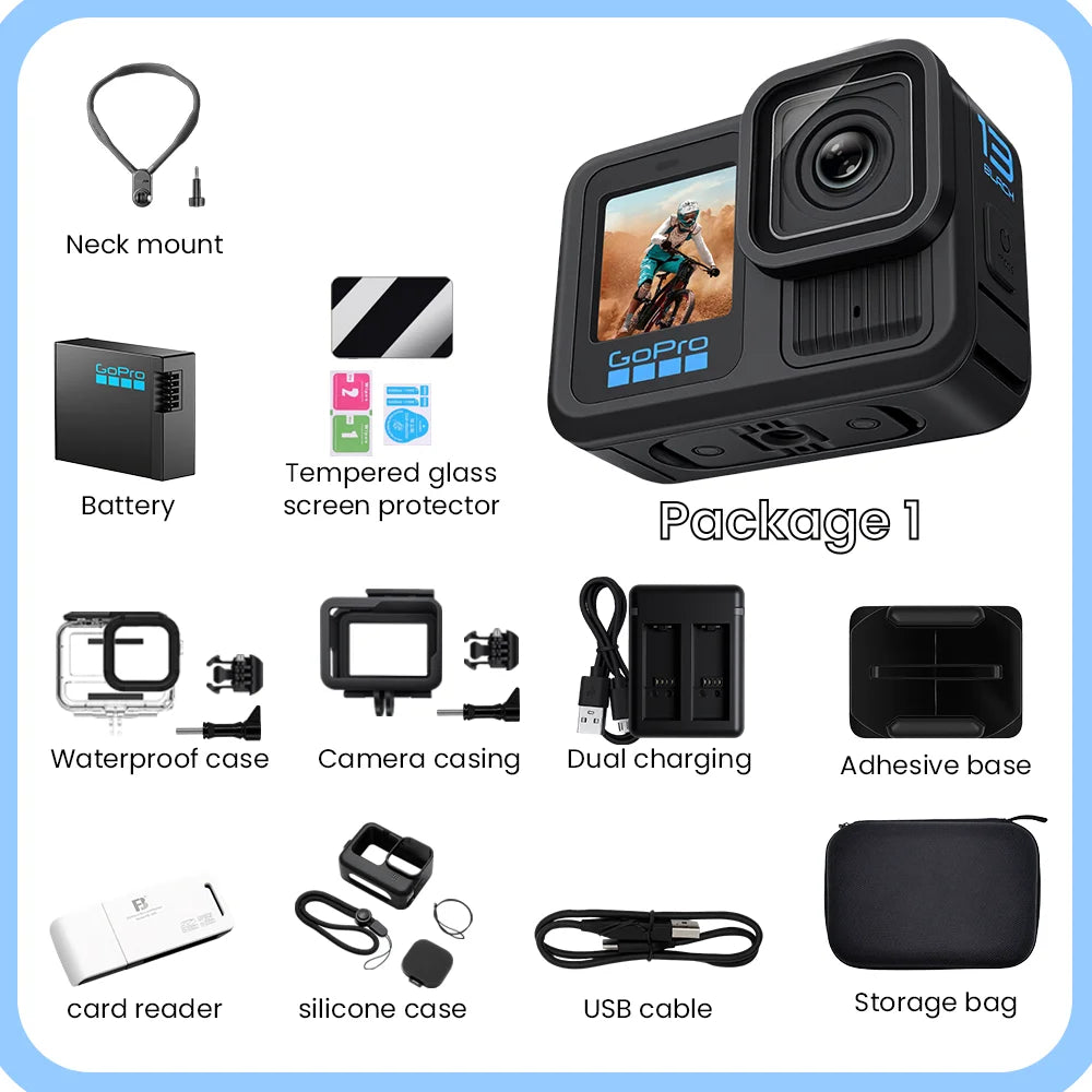 GoPro HERO 13 Black – Cámara de Acción 5.3K 60fps, 27MP y Estabilización