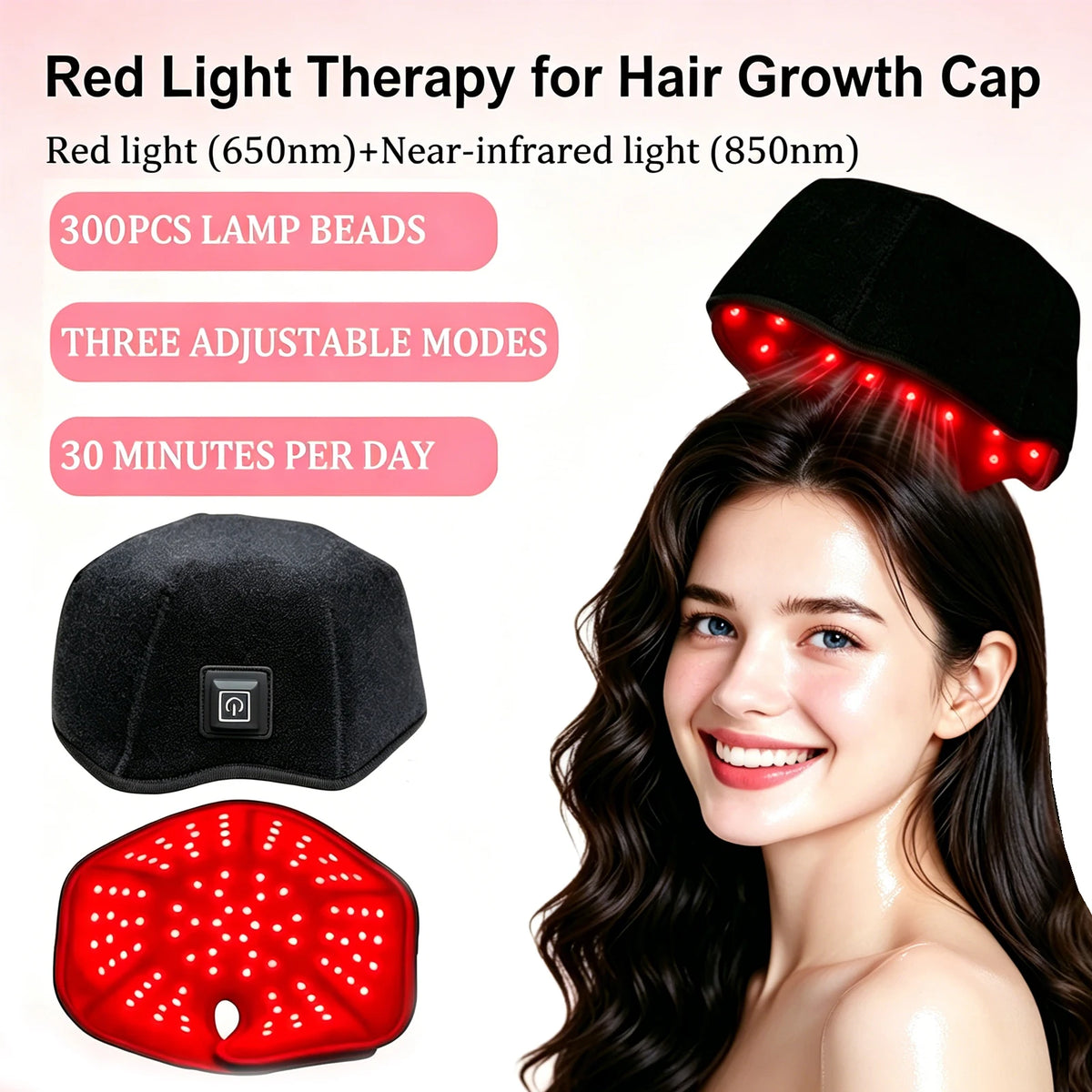 Gorro LED con Luz Roja 660nm e Infrarroja 850nm – Cuidado Capilar