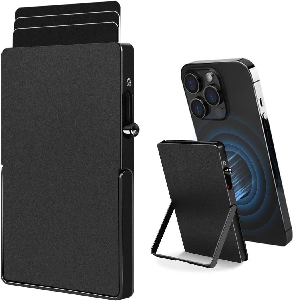 Cartera TOYFID con Bloqueo RFID, Minimalista, Porta Tarjetas para Magsafe con Soporte Ajustable y Pop-Up Magnético