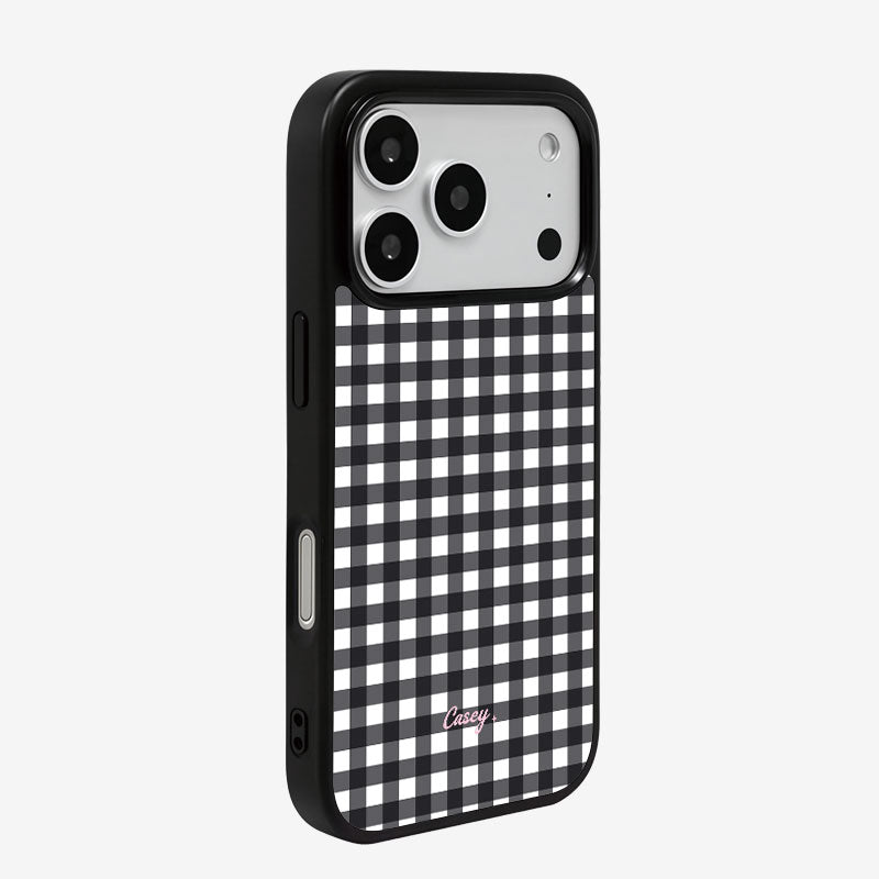 Funda Casey Clásica Gingham Magnética Matte para iPhone – Antihuella y Protectora