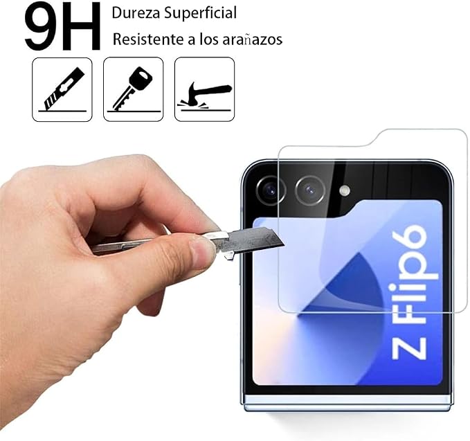 Protector de Pantalla Exterior Samsung Galaxy Z Flip 5 / 6 / 7 y W24 / W25 Vidrio Templado HD Anti-Espías | 4 Tipos