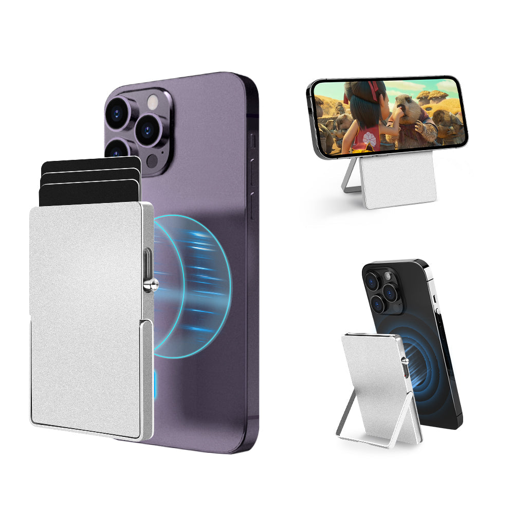 Cartera TOYFID con Bloqueo RFID, Minimalista, Porta Tarjetas para Magsafe con Soporte Ajustable y Pop-Up Magnético